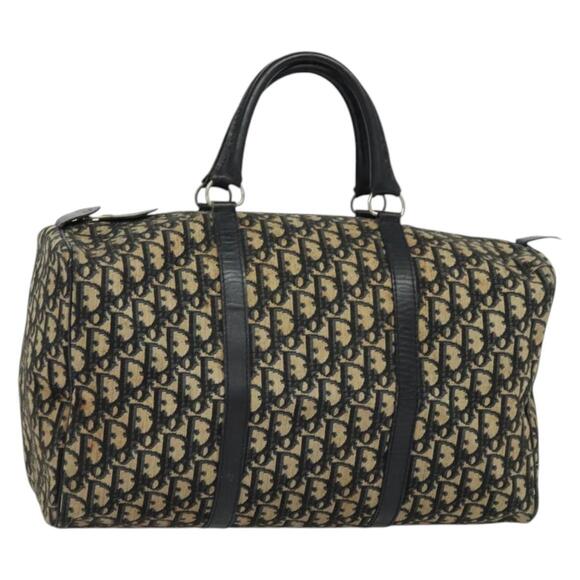 DIOR Trotter Canvas Boston Bag Navy Silver - Picture 1 of 12